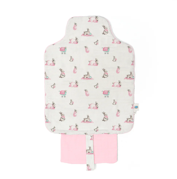 Deux Lapins Çantalı Pratik Katlanabilir Alt Değiştirme Matı Pembe bebe lapin