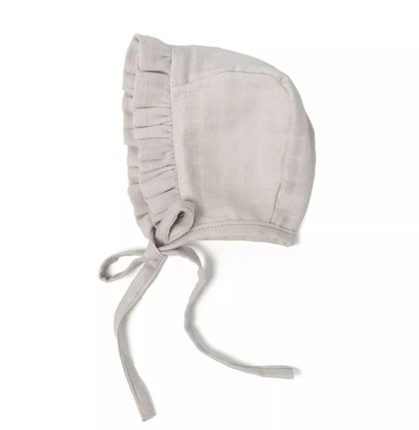Deux Lapins Müslin Bebek Başlığı Açık gri