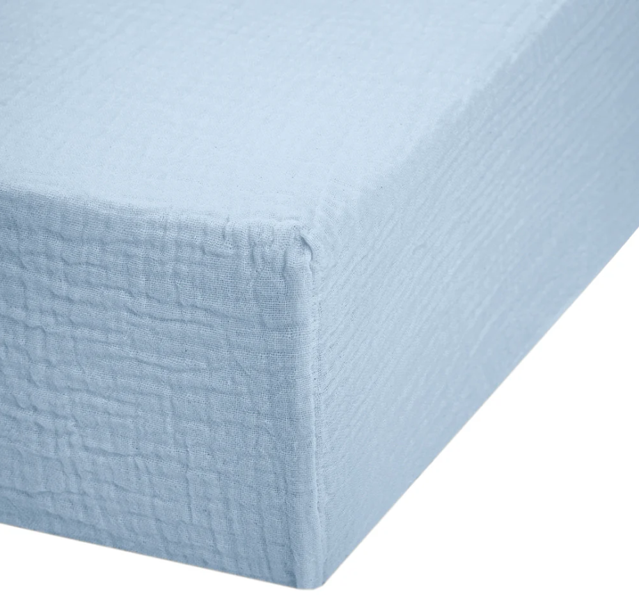 Deux Lapins Müslin Çarşaf Mavi