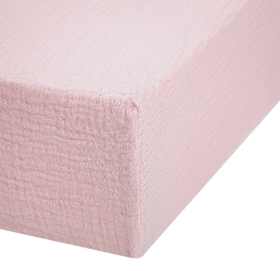 Deux Lapins Müslin Çarşaf Pembe