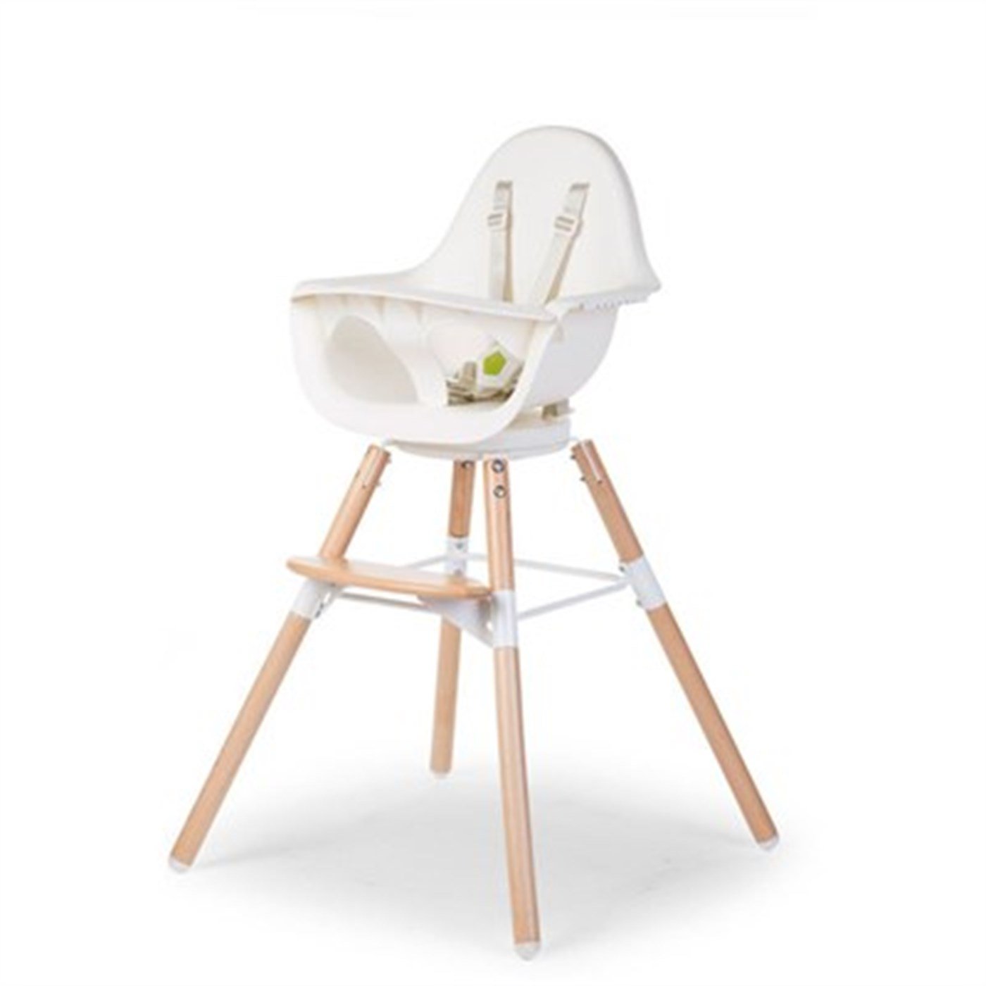 Evolu 180° Mama Sandalyesi, Naturel / Beyaz + Ön tepsi + Silikon Mat