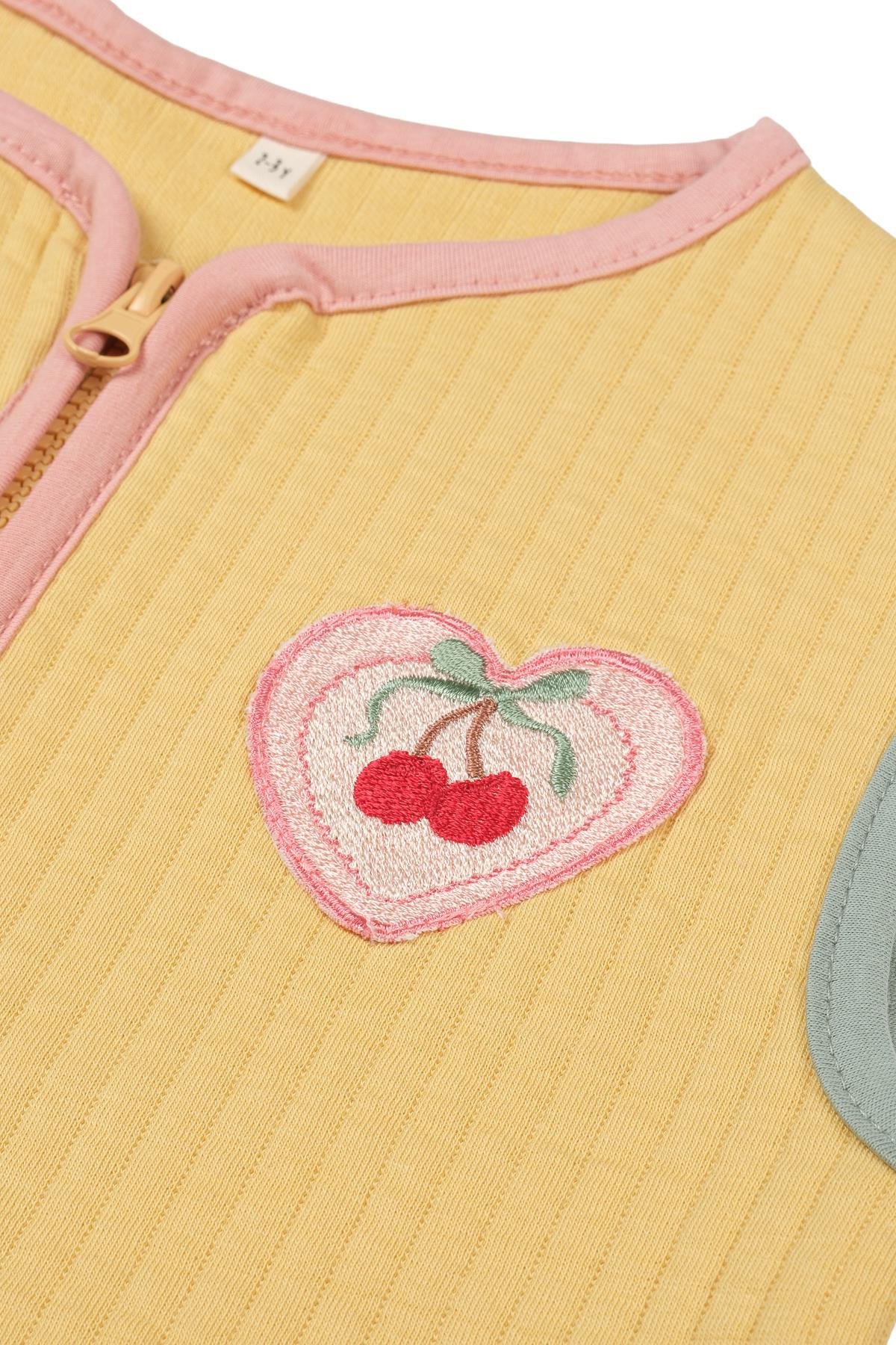 Kapitone Biyeli Yelek - Açık Sarı STD