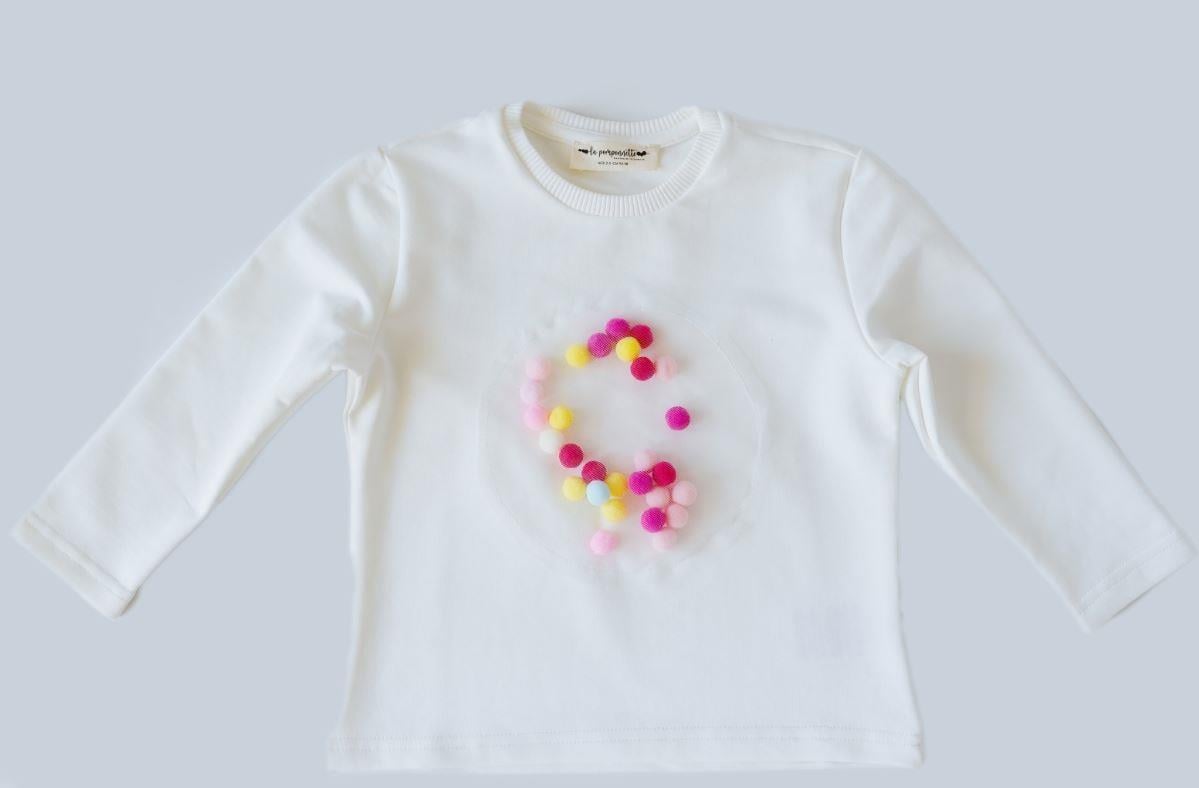 La Pomponette Uzun Kollu T-shirt Perla