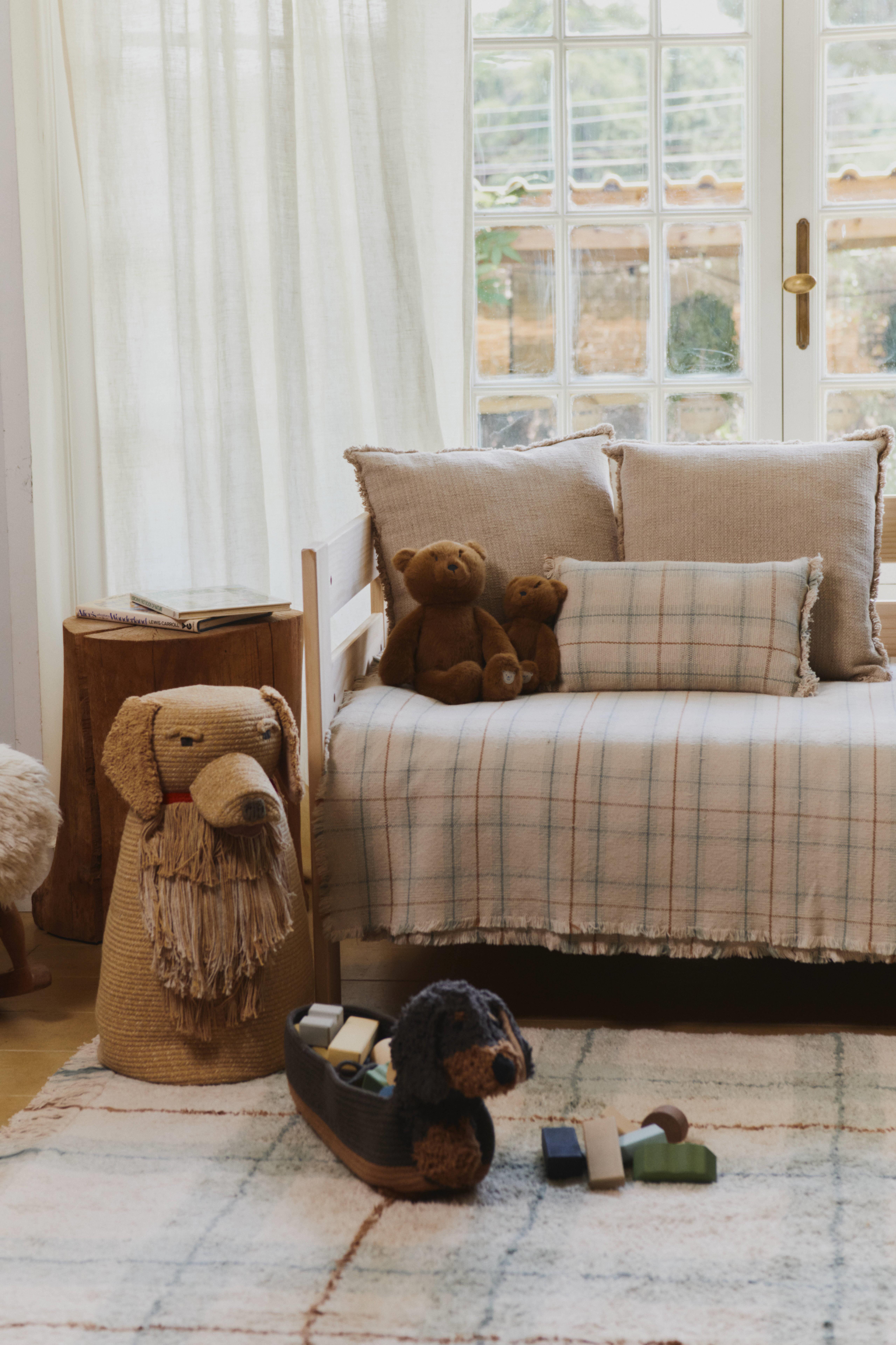 Lorena Canals Çocuk Odası Yastığı, Tartan Blue Sage