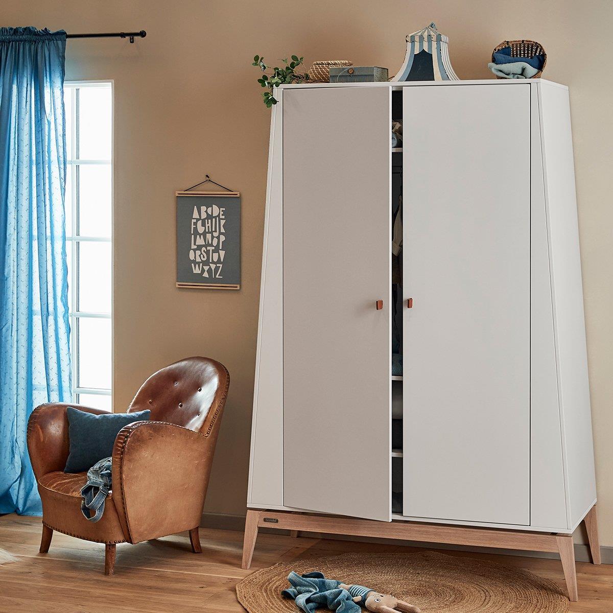 Luna Dolap, Beyaz / Meşe