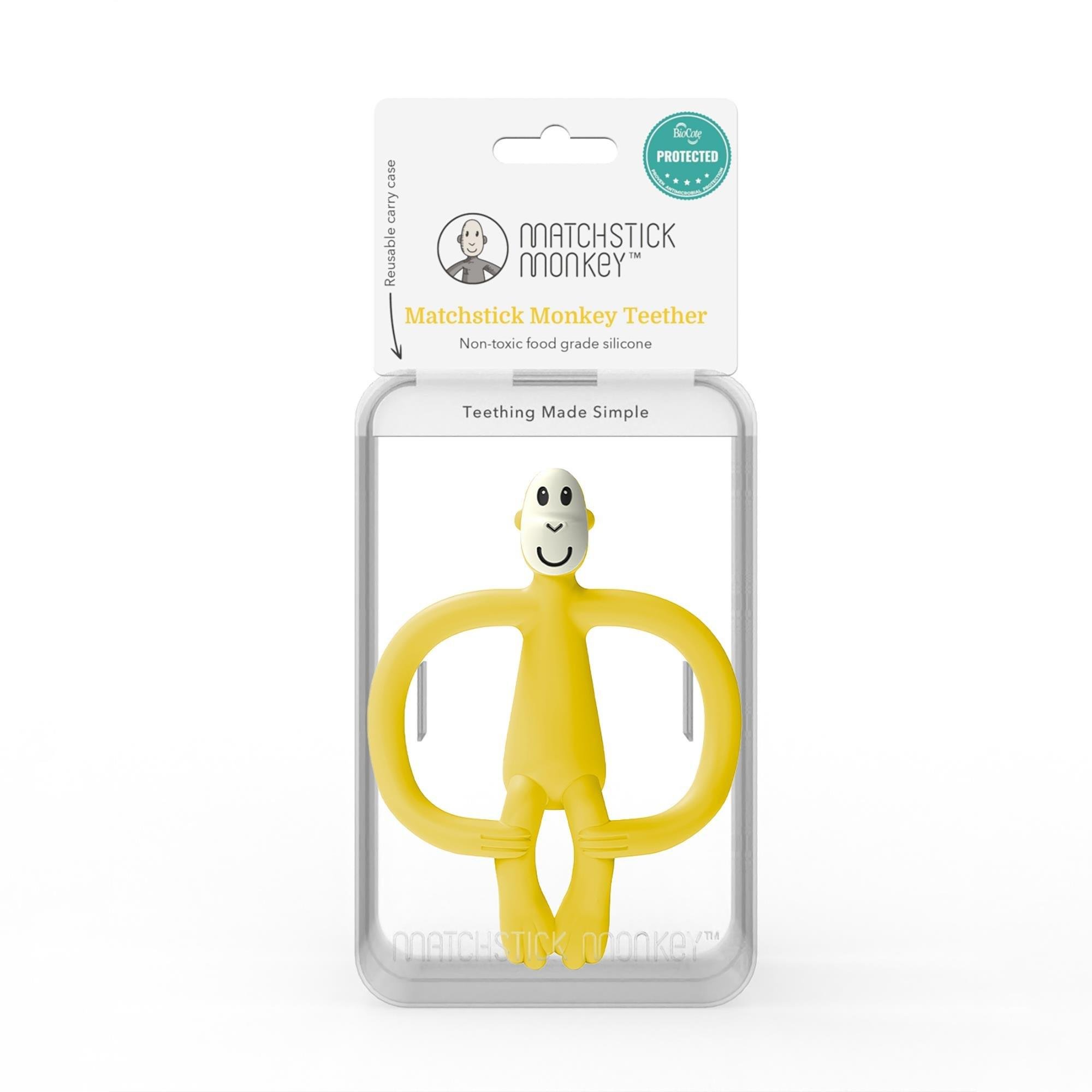 Matchstick Monkey Silikon Diş Kaşıyıcı- Sarı