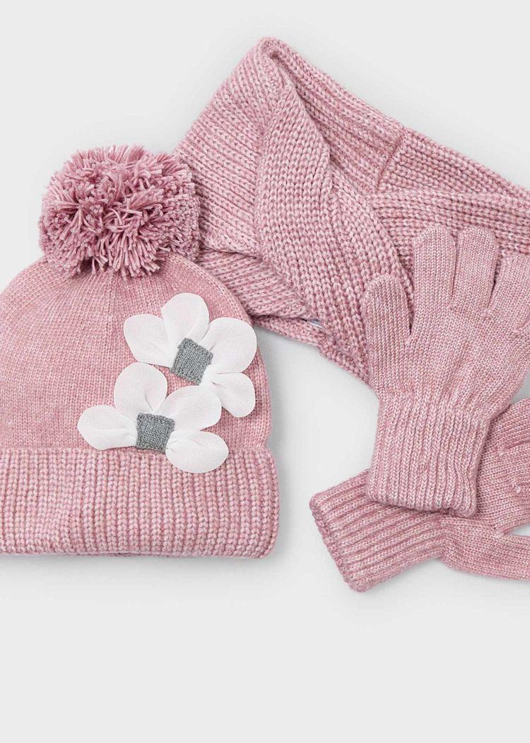Mayoral Çiçekli Şapka Seti Pembe