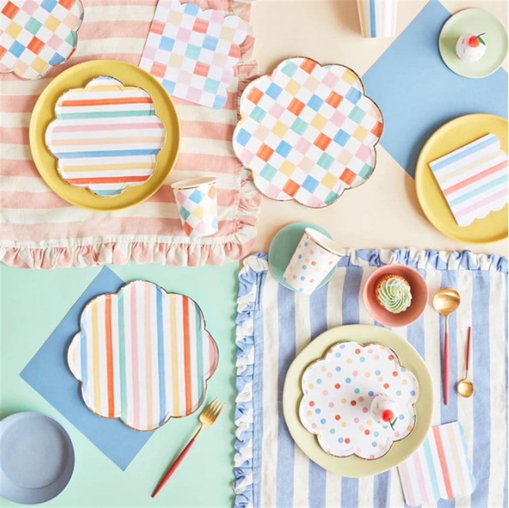 Meri Meri - Colourful Pattern Large Napkins - Renkli Desenler Peçeteler - L - 16'lı