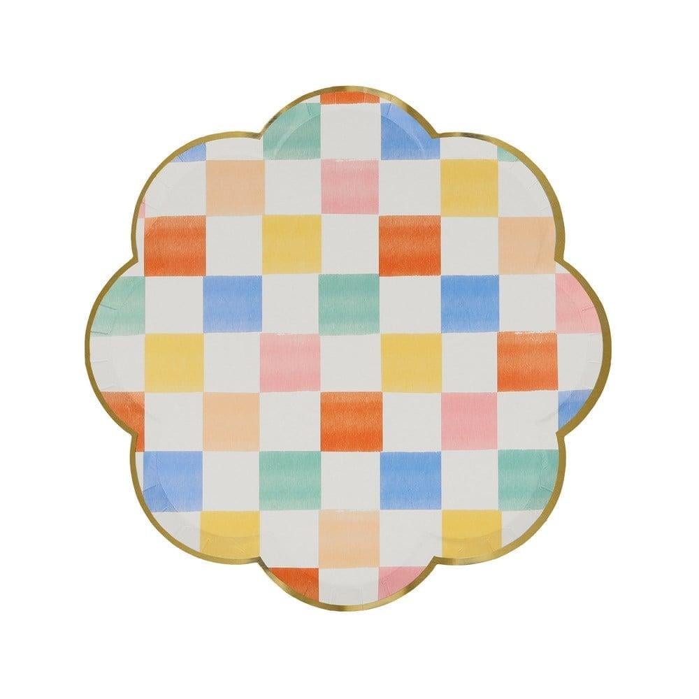 Meri Meri - Colourful Pattern Side Plates - Renkli Desenler Tabaklar - 8'li