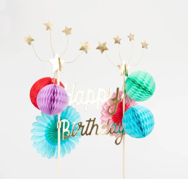 Meri Meri - Happy Birthday Cake Topper - Happy Birthday Pasta Süsü