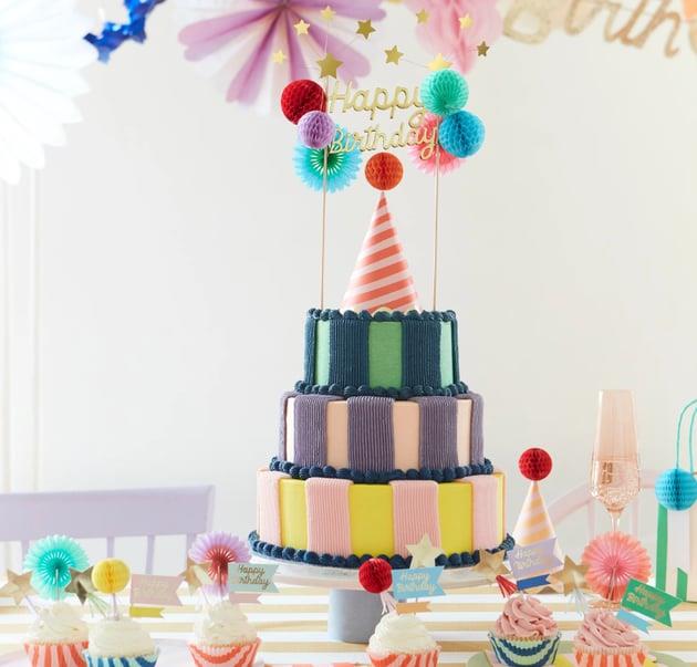 Meri Meri - Happy Birthday Cake Topper - Happy Birthday Pasta Süsü