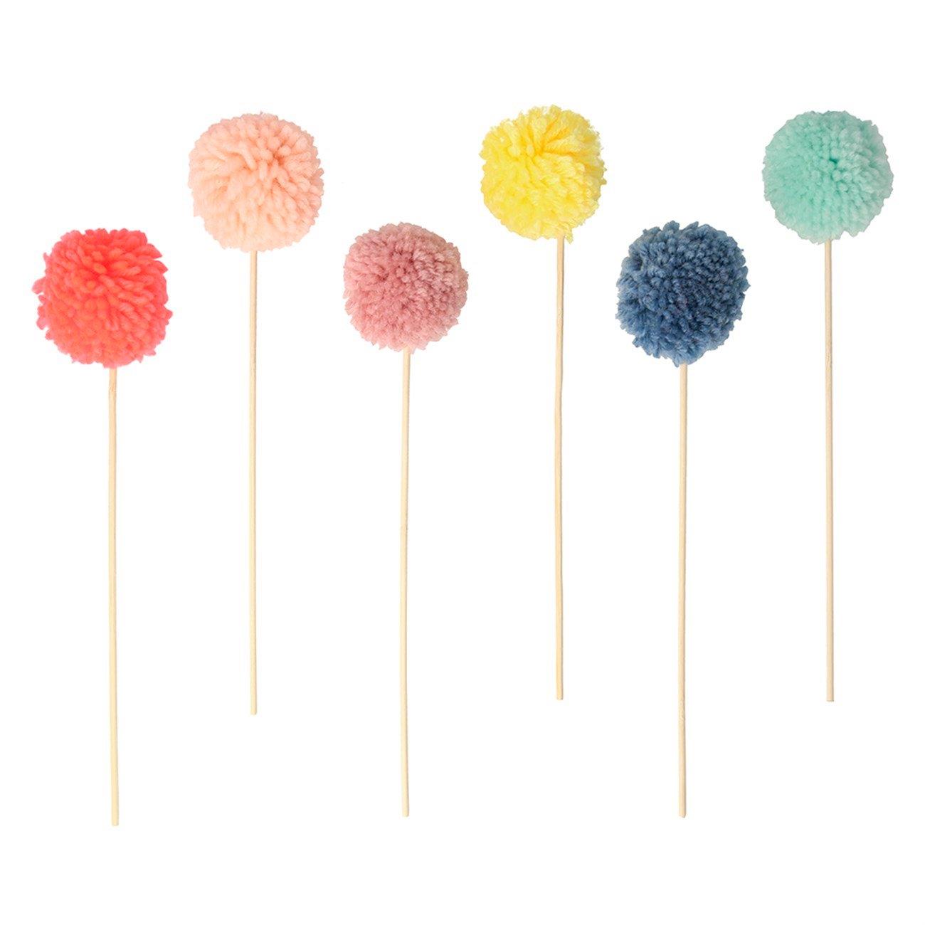 Meri Meri - Multi Pompom Cake Toppers - Çok Ponponlu Pasta Süsü