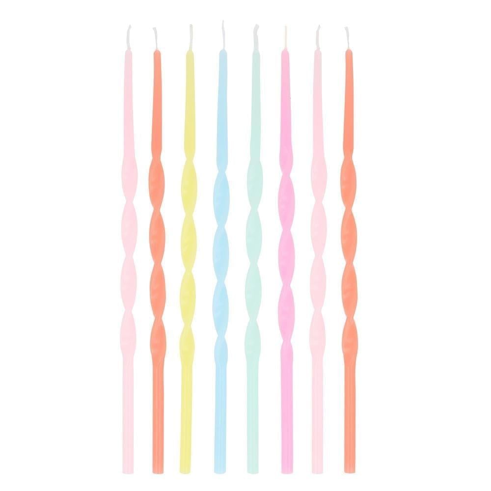 Meri Meri x Liberty - Gökkuşağı Mumlar - 16 Adet