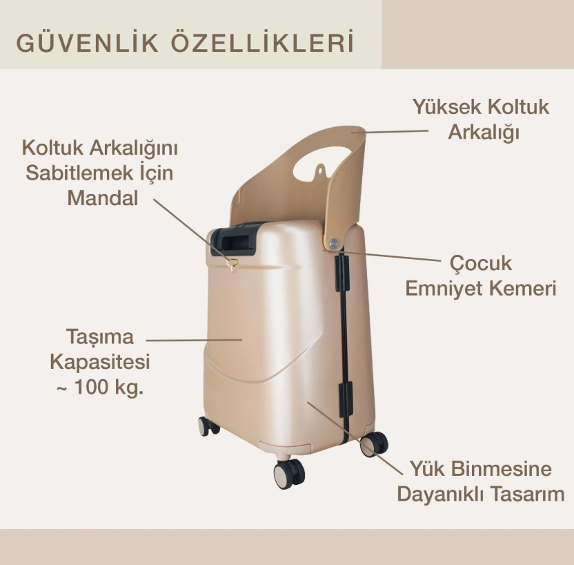 MiaMily Carry On Kabin Boy Valiz - Champagne Gold