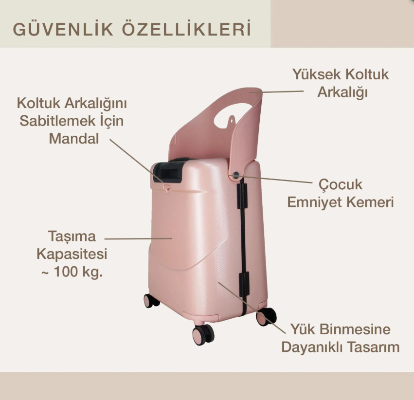 MiaMily Carry On Kabin Boy Valiz - Dusty Pink