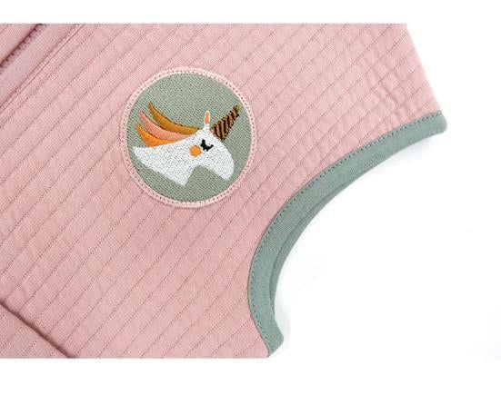 Miela Kids Kontrast Biyeli Kapitone Yelek - Somon STD