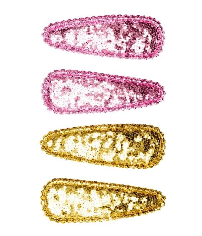 Mini & Kids 4lü Unicorn Glitter Klips Toka- Gold