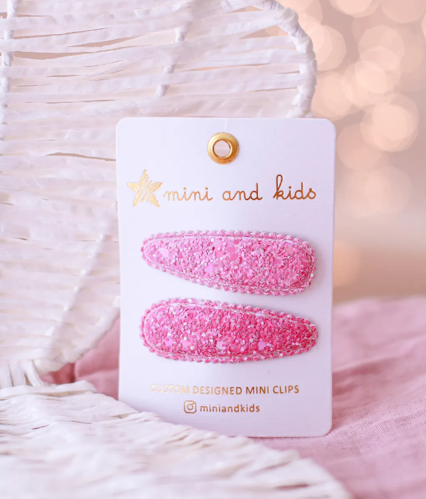 Mini & Kids Çıtçıtlı Toka Glitter Fuchsia