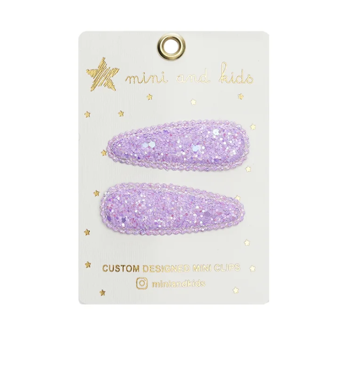 Mini & Kids Çıtçıtlı Toka Glitter Lilac