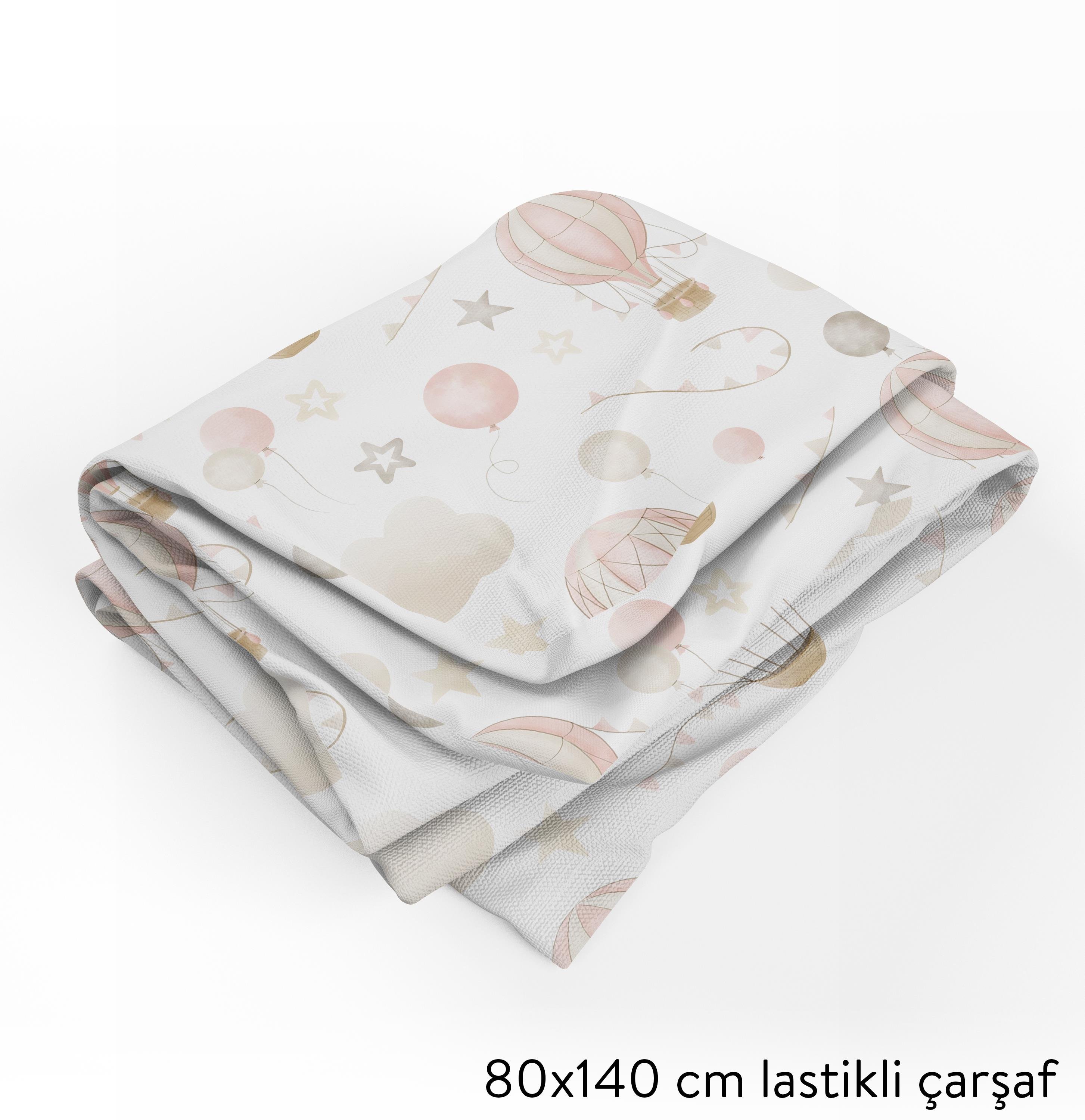 MiniJoyHub Çarşaf Ve Yastık Kılıfı Pembe Uçan Balon