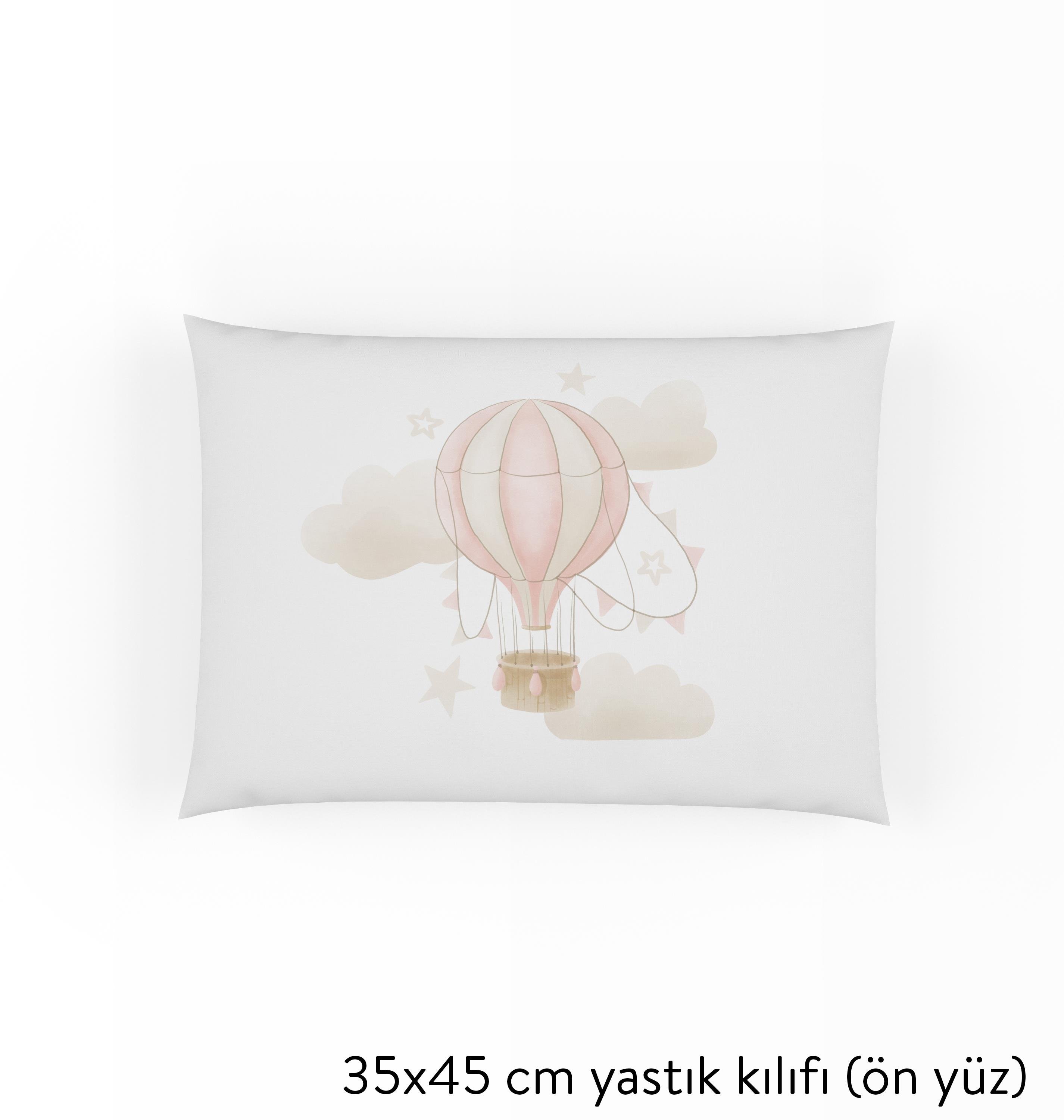 MiniJoyHub Çarşaf Ve Yastık Kılıfı Pembe Uçan Balon