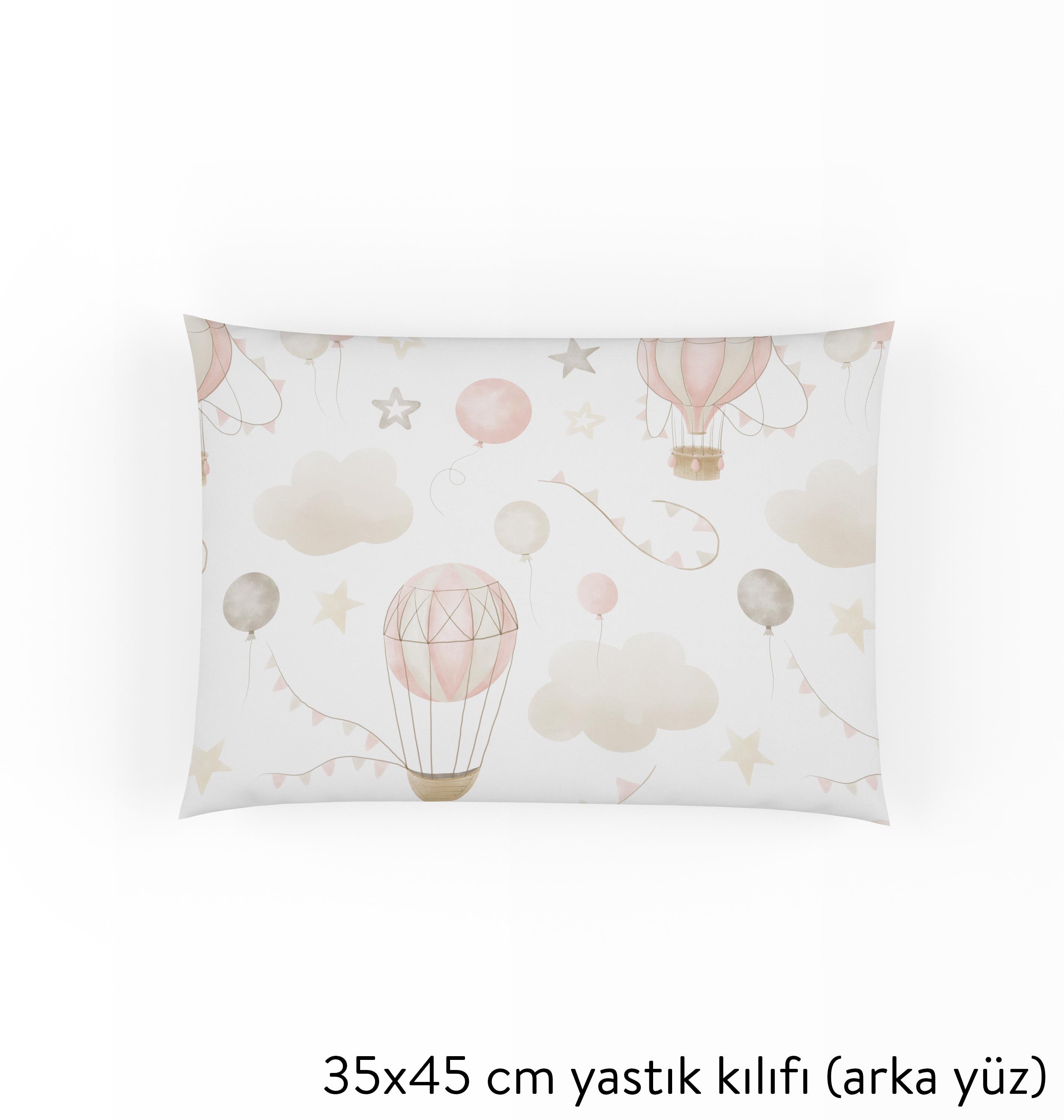 MiniJoyHub Çarşaf Ve Yastık Kılıfı Pembe Uçan Balon
