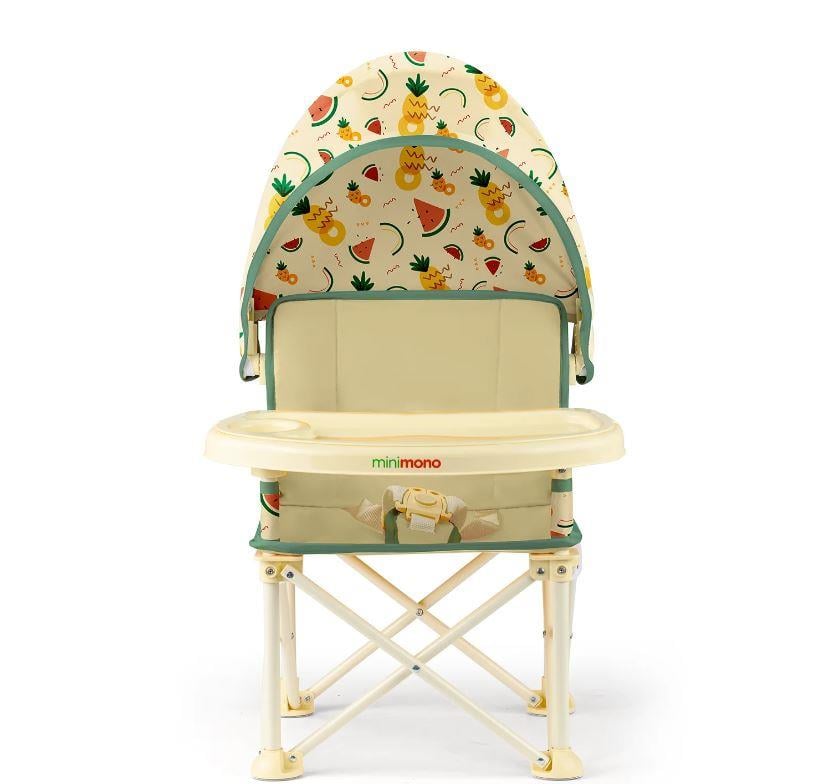 Minimono Plus Portatif Katlanabilir Mama Sandalyesi Bej Karpuz Ananas
