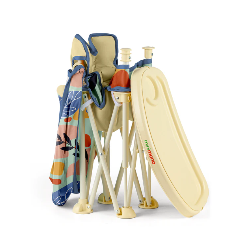 Minimono Plus Portatif Katlanabilir Mama Sandalyesi Bej Flora