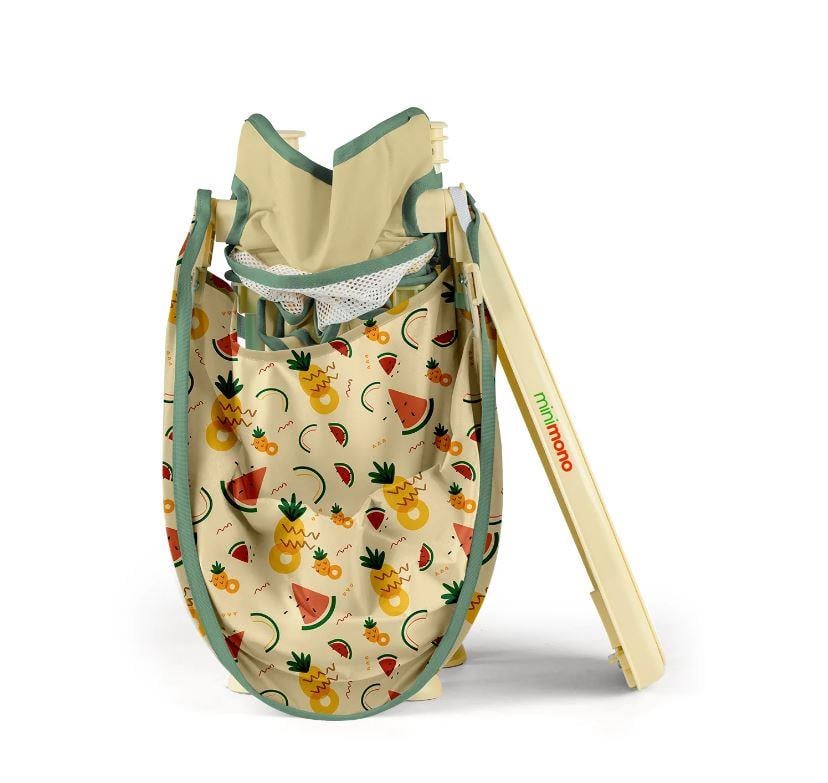 Minimono Plus Portatif Katlanabilir Mama Sandalyesi Bej Karpuz Ananas