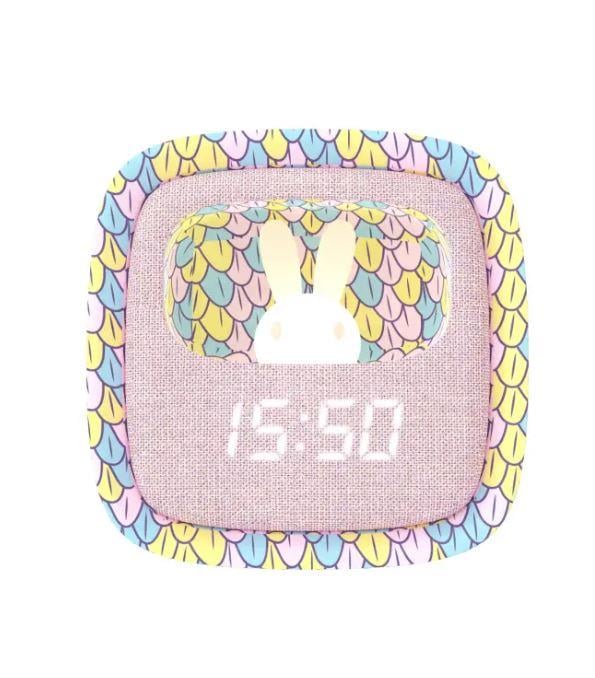 Mob Deniz Kızı Desenli Tavşan Çocuk Odası Saati ve Gece Lambası