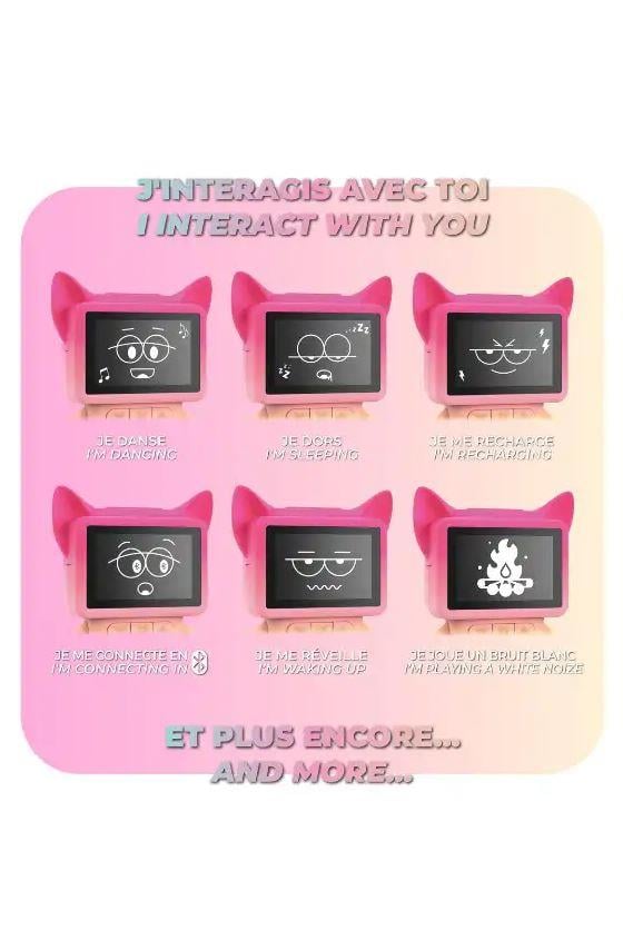 Mob Eğlenceli Dans Eden Pembe Bluetooth Hoparlör ve Çalar Saat