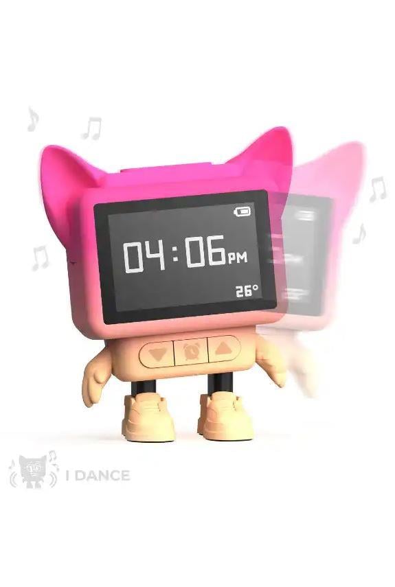 Mob Eğlenceli Dans Eden Pembe Bluetooth Hoparlör ve Çalar Saat