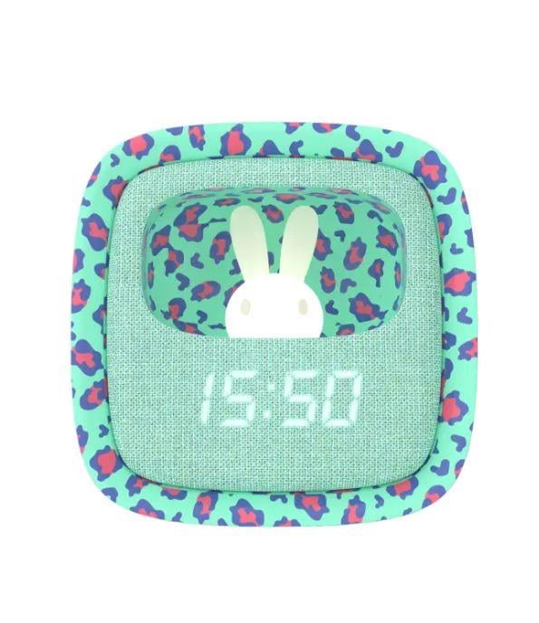 Mob Leopar Desenli Tavşan Çocuk Odası Saati ve Gece Lambası