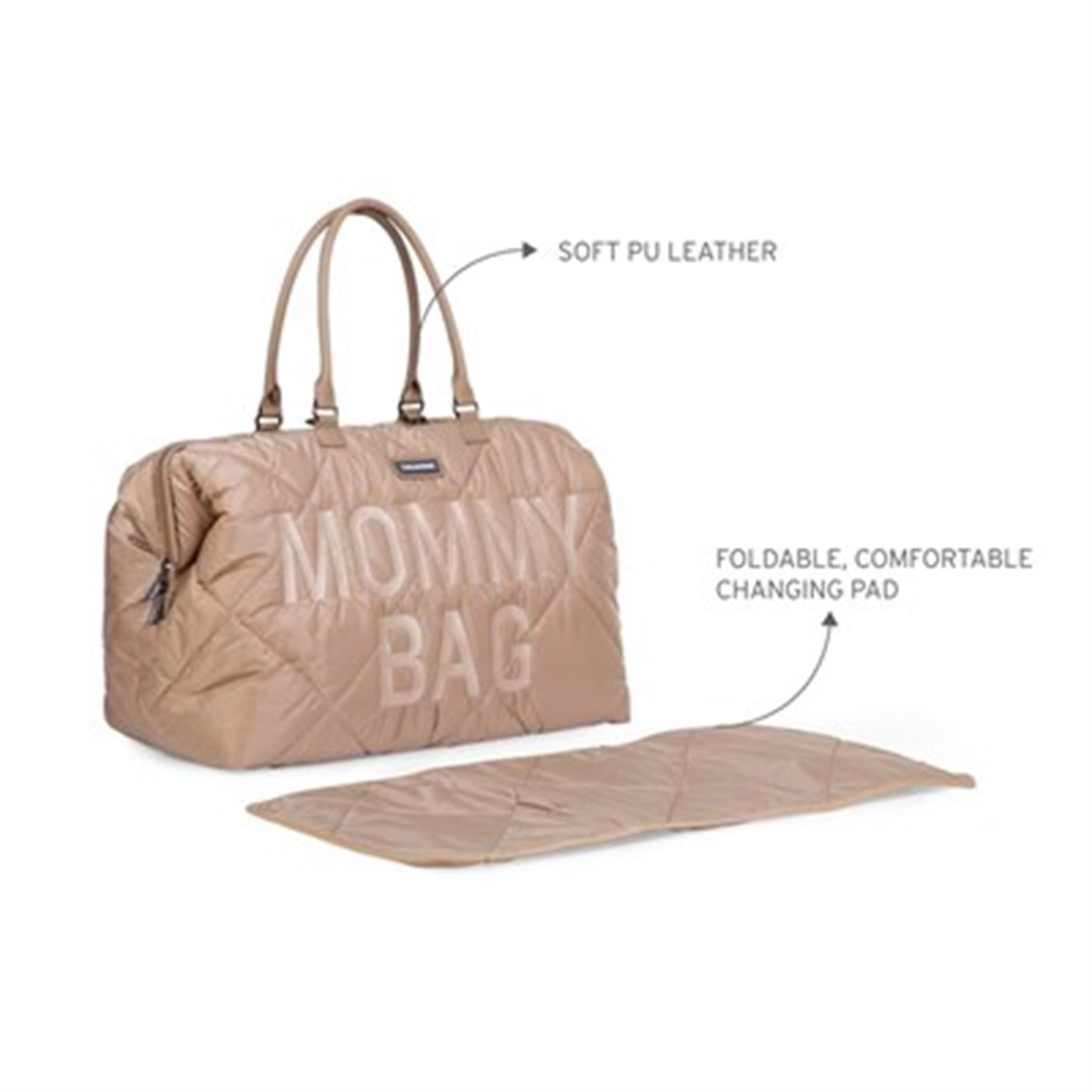 Mommy Bag, Anne Bebek Bakım Çantası Puffy, Bej