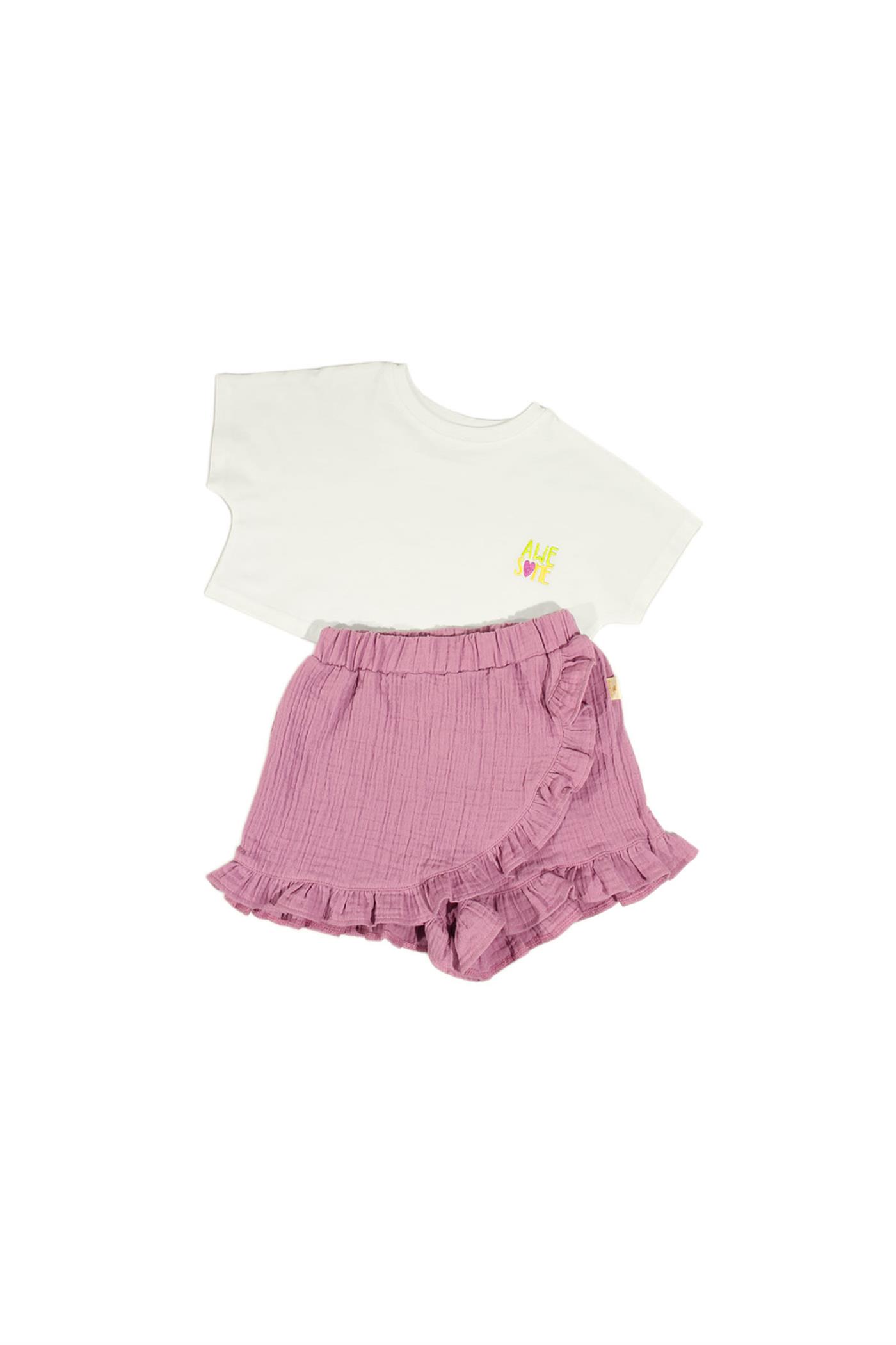 Müslin Şort Etek - Fuşya STD