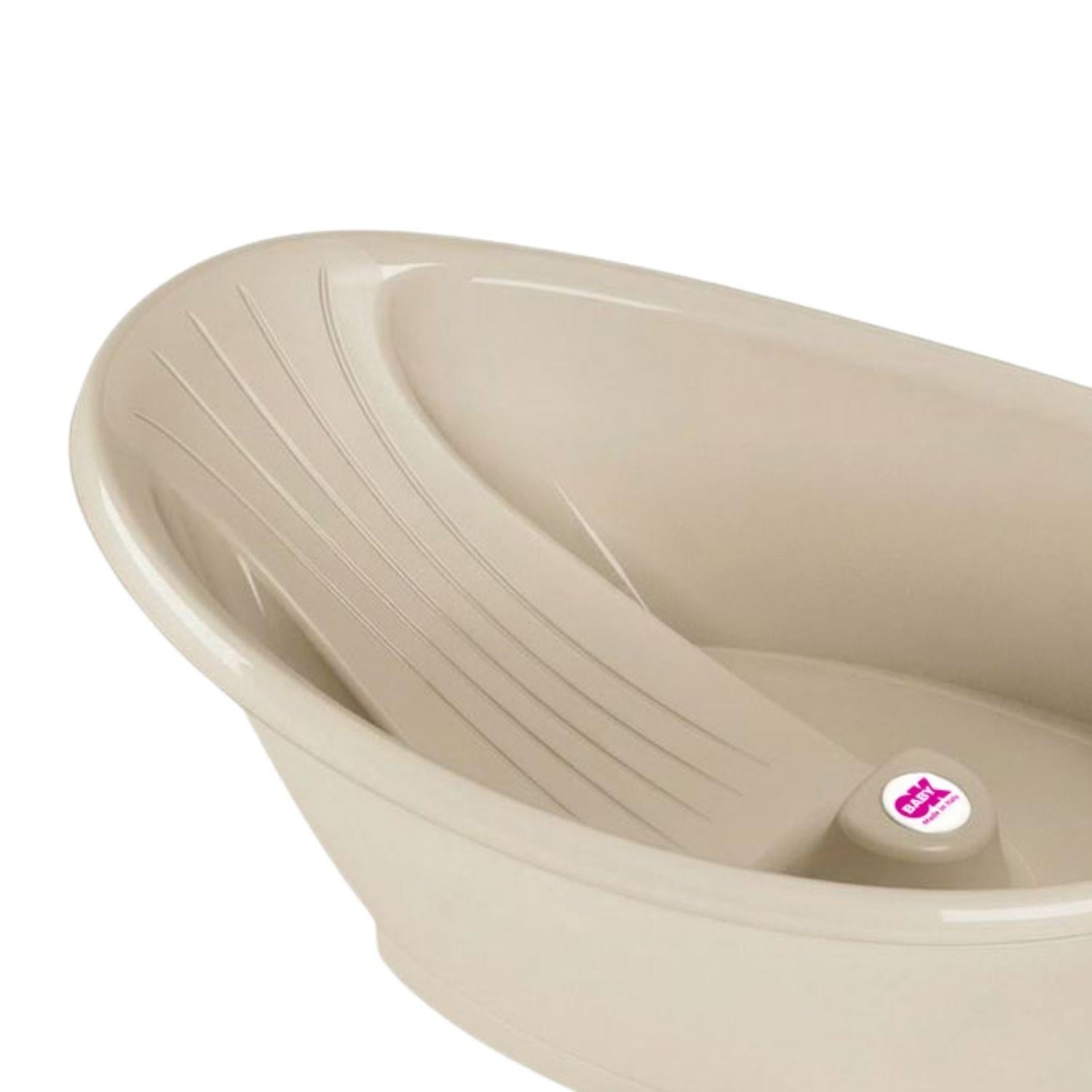 OKBaby Bebek Banyo Seti Bella Dijital Termometreli Çift Yönlü Küveti & Küvet Taşıyıcı Bej
