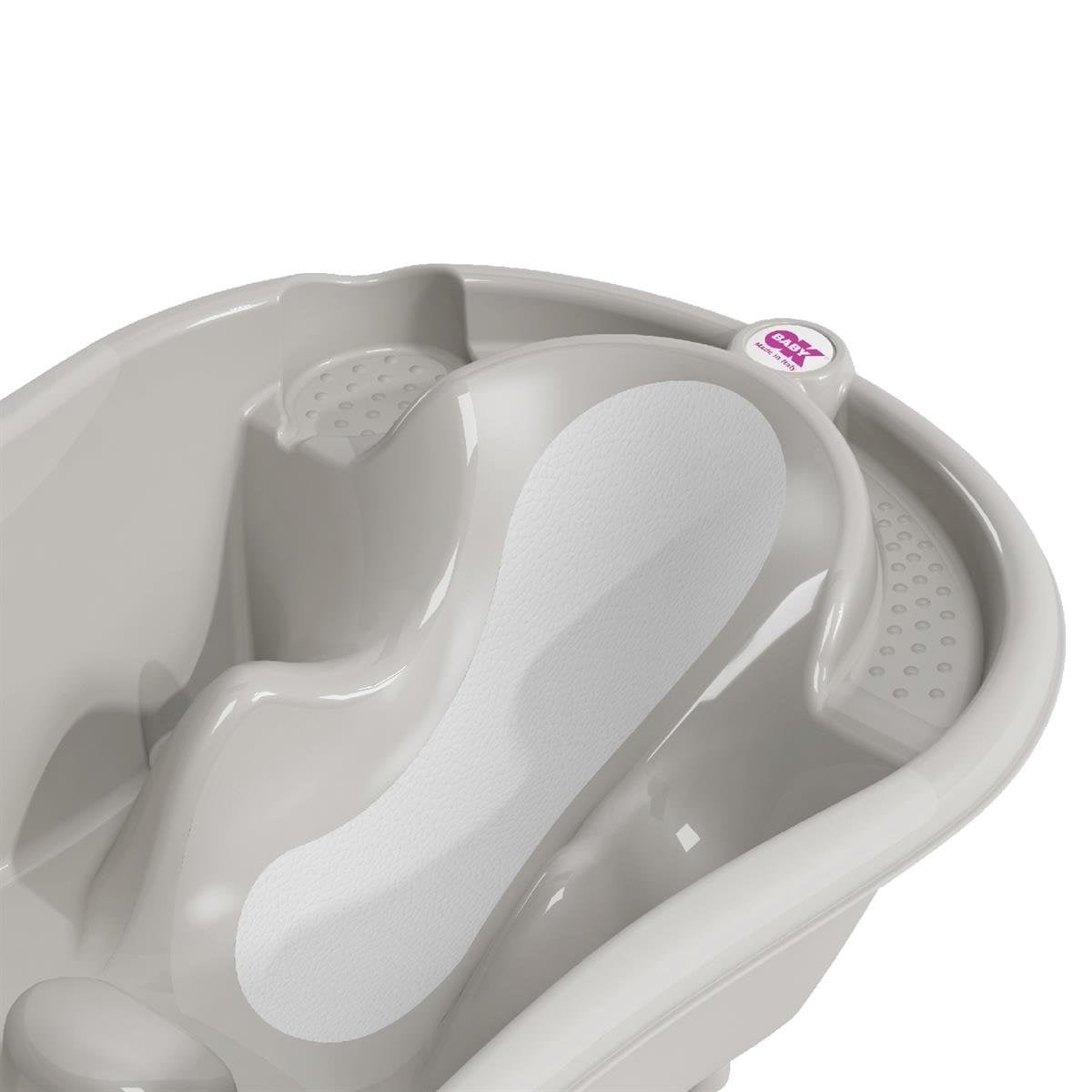 OKBaby Bebek Banyo Seti Onda Evolution Dijital Termometreli Çift Yönlü Küvet + Küvet Taşıyıcı + Hippo Duş Şapkası A.Gri