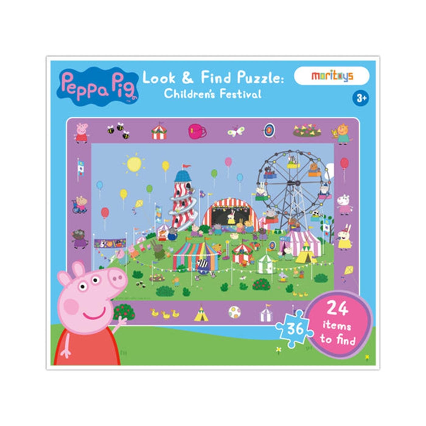 Peppa Pig - Look & Find Puzzle:  Children's Festival - 36 Parçalı Yapboz ve Gözlem Oyunu