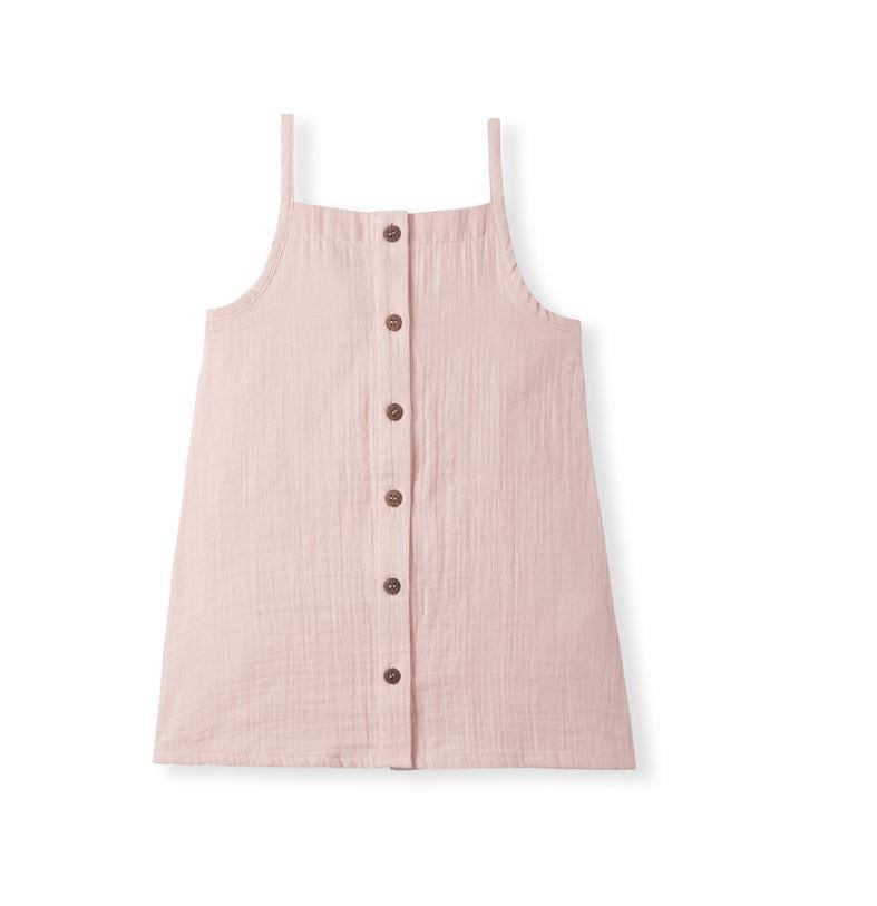 Petit Coral Askılı Müslin Elbise Açık pembe