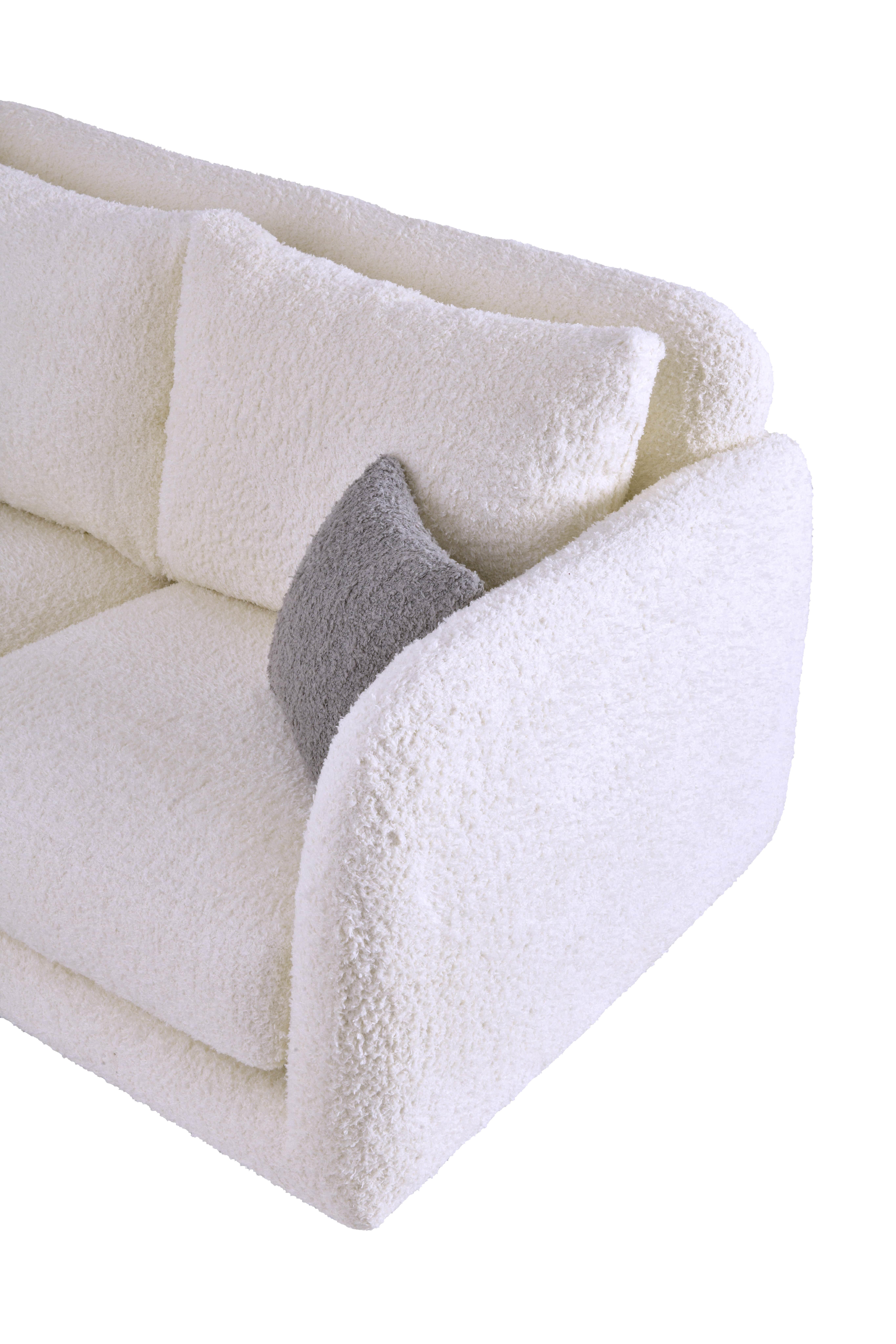 Pietra Beyaz 2'li Koltuk, Gri Kırlent