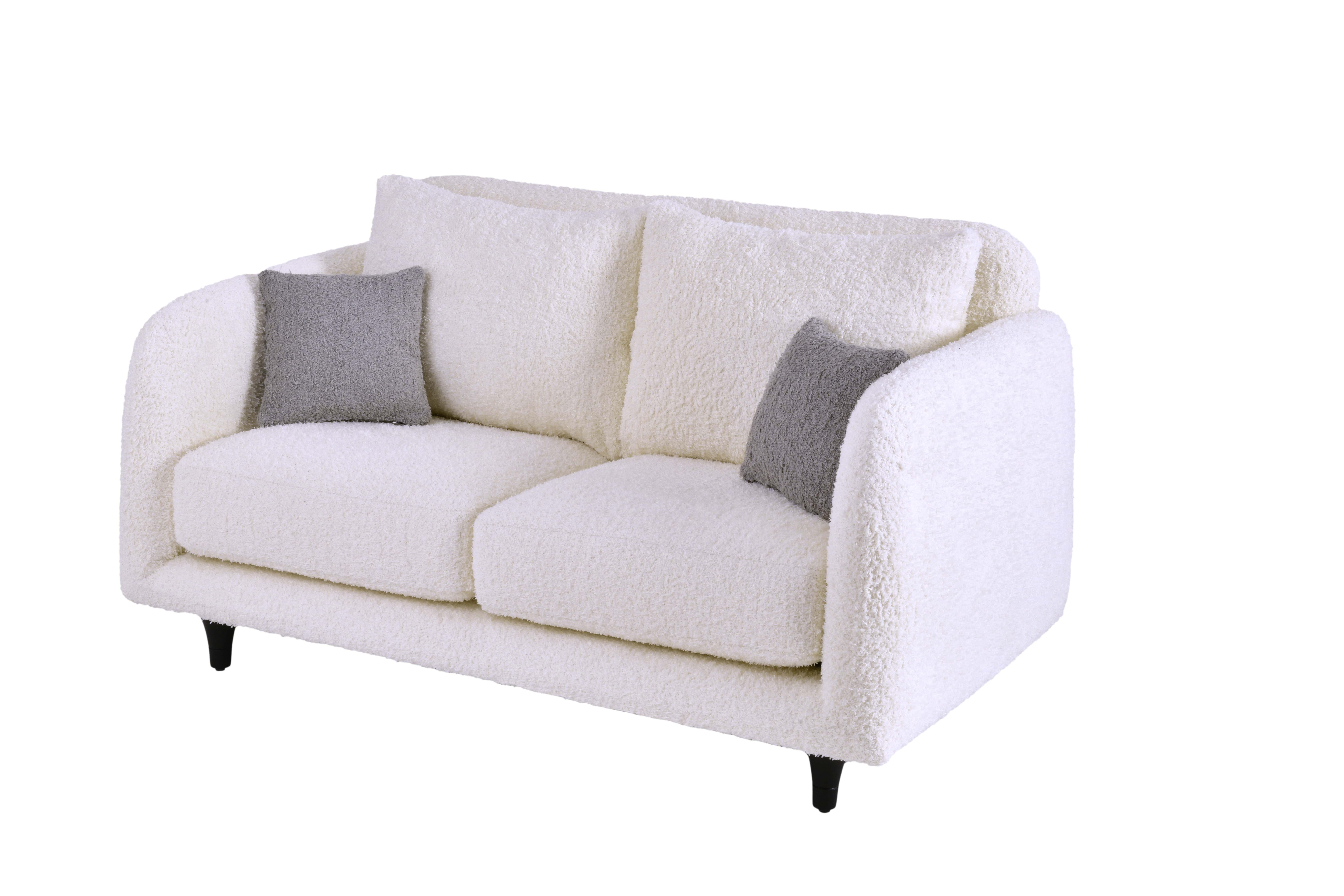 Pietra Beyaz 2'li Koltuk, Gri Kırlent