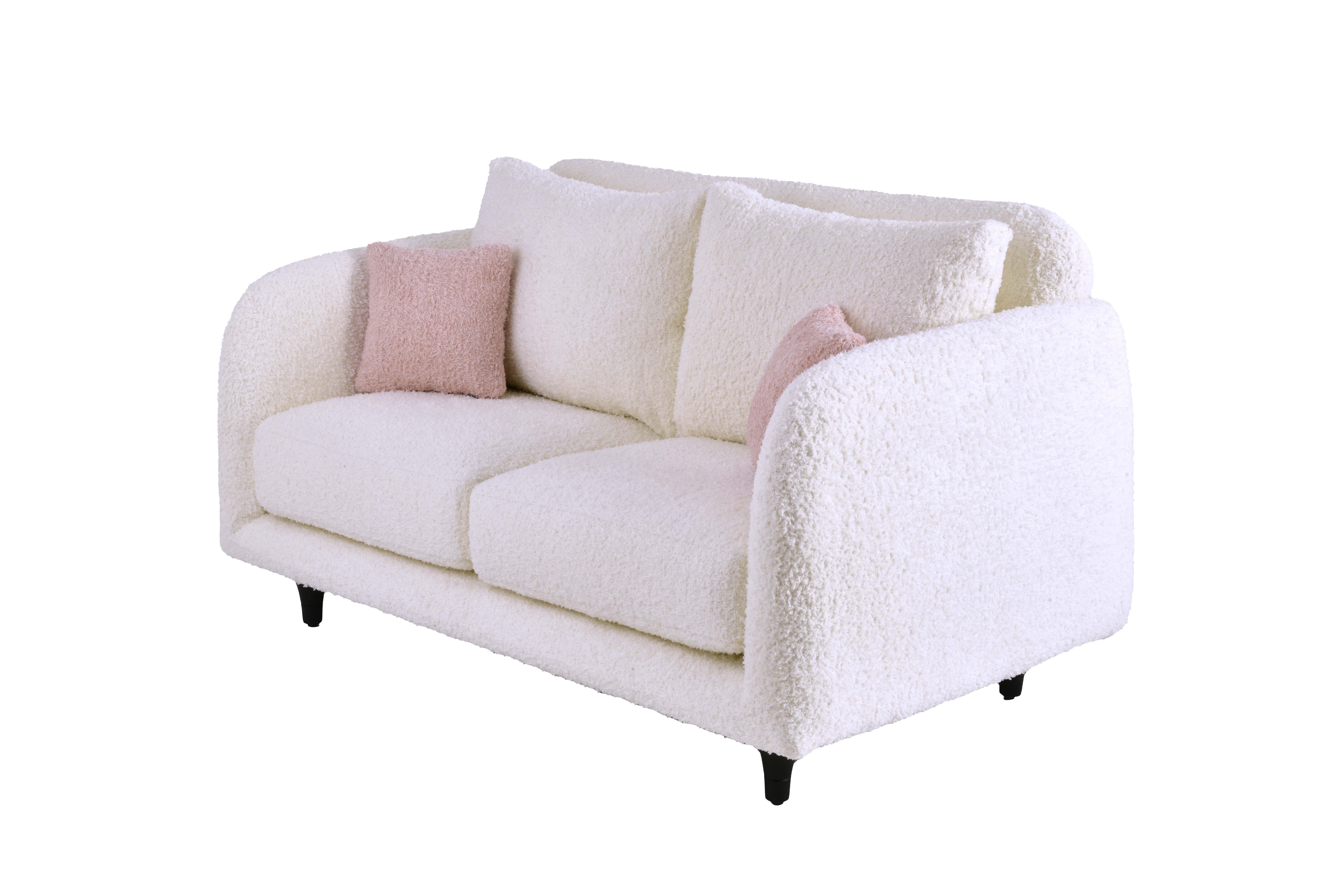 Pietra Beyaz 2'li Koltuk, Pembe Kırlent