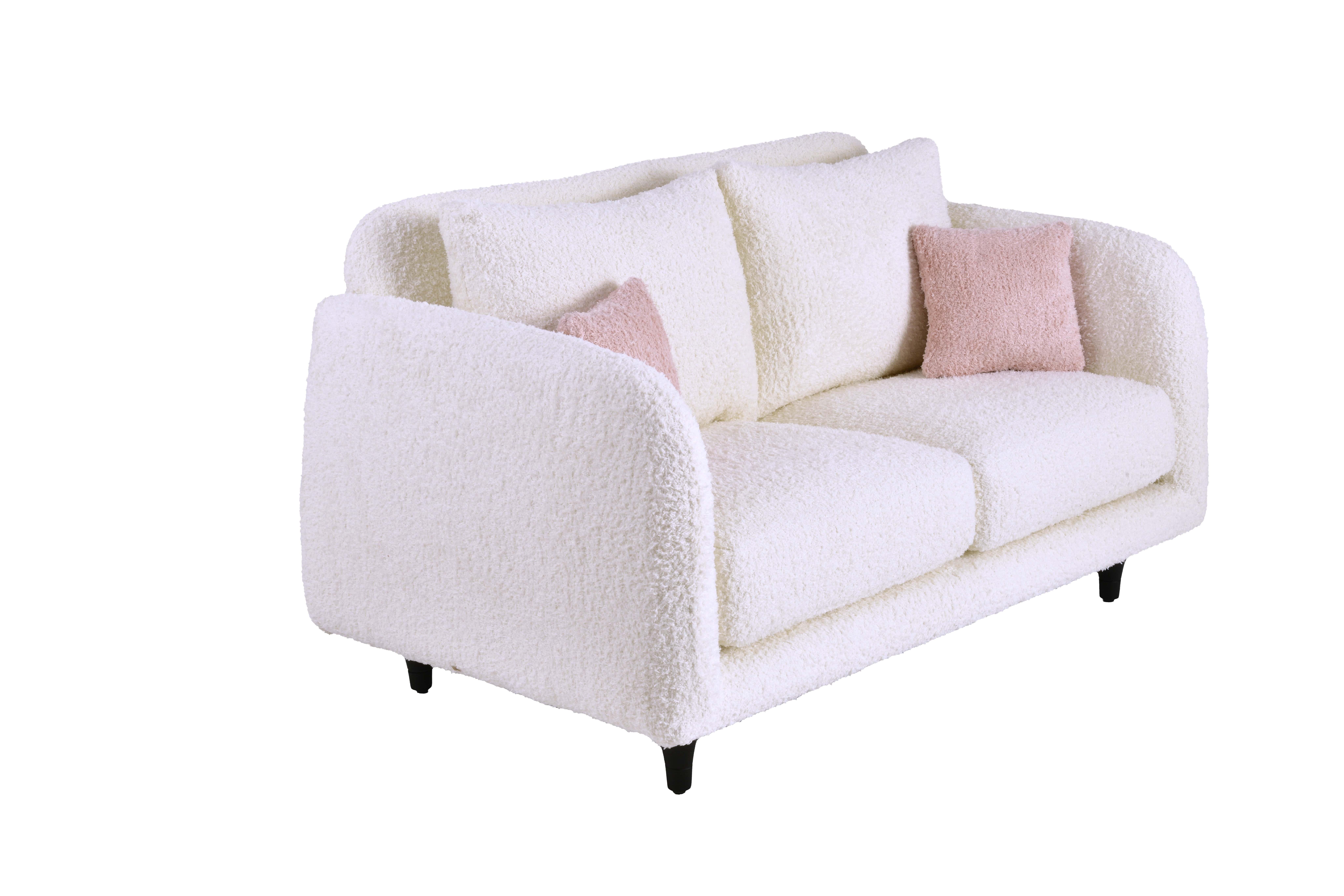 Pietra Beyaz 2'li Koltuk, Pembe Kırlent