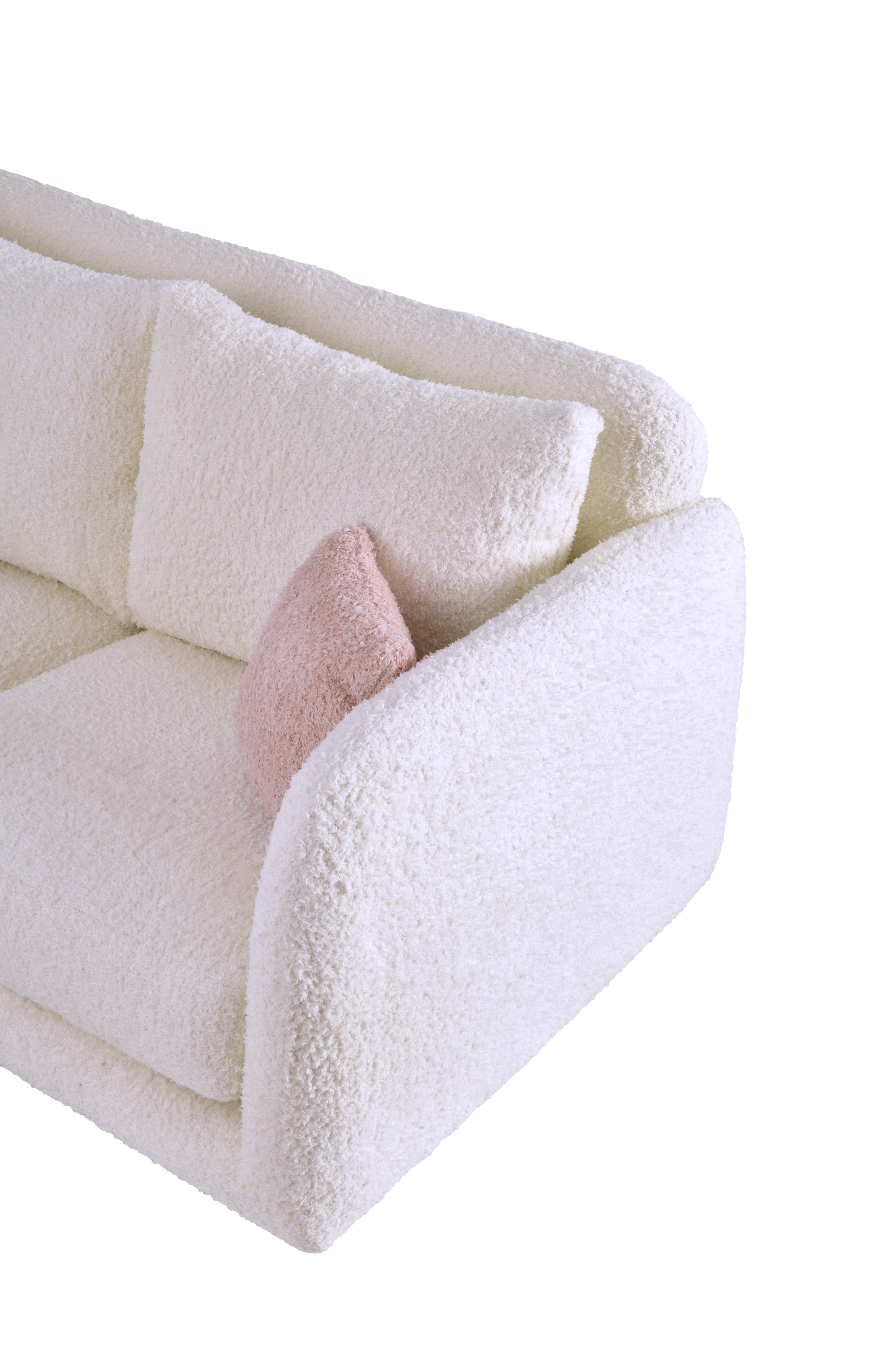 Pietra Beyaz 2'li Koltuk, Pembe Kırlent