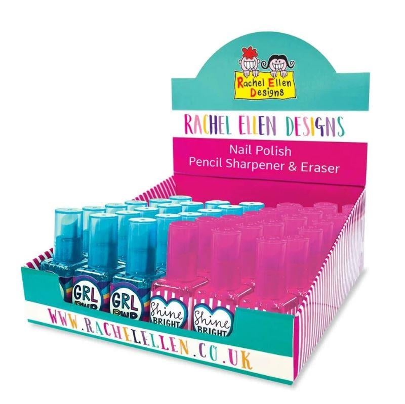 Rachel Ellen Design Oje Şekilli Silgi ve Kalemtıraş Pembe