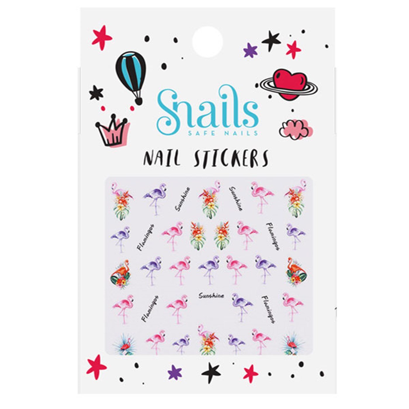 Snails Tırnak Sticker Seti - Flamingos