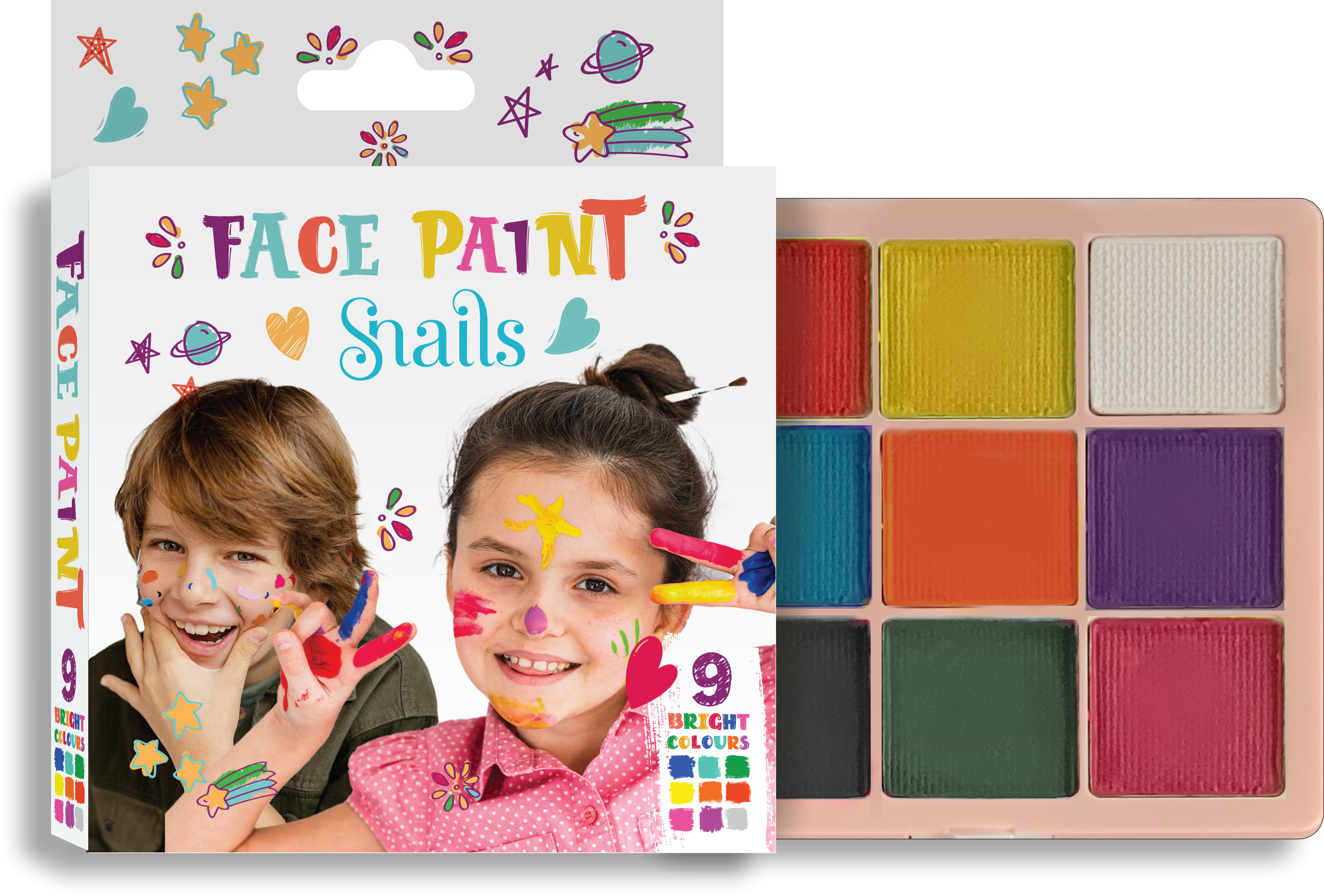 Snails Yüz Boyama Paleti - Parlak Renkler