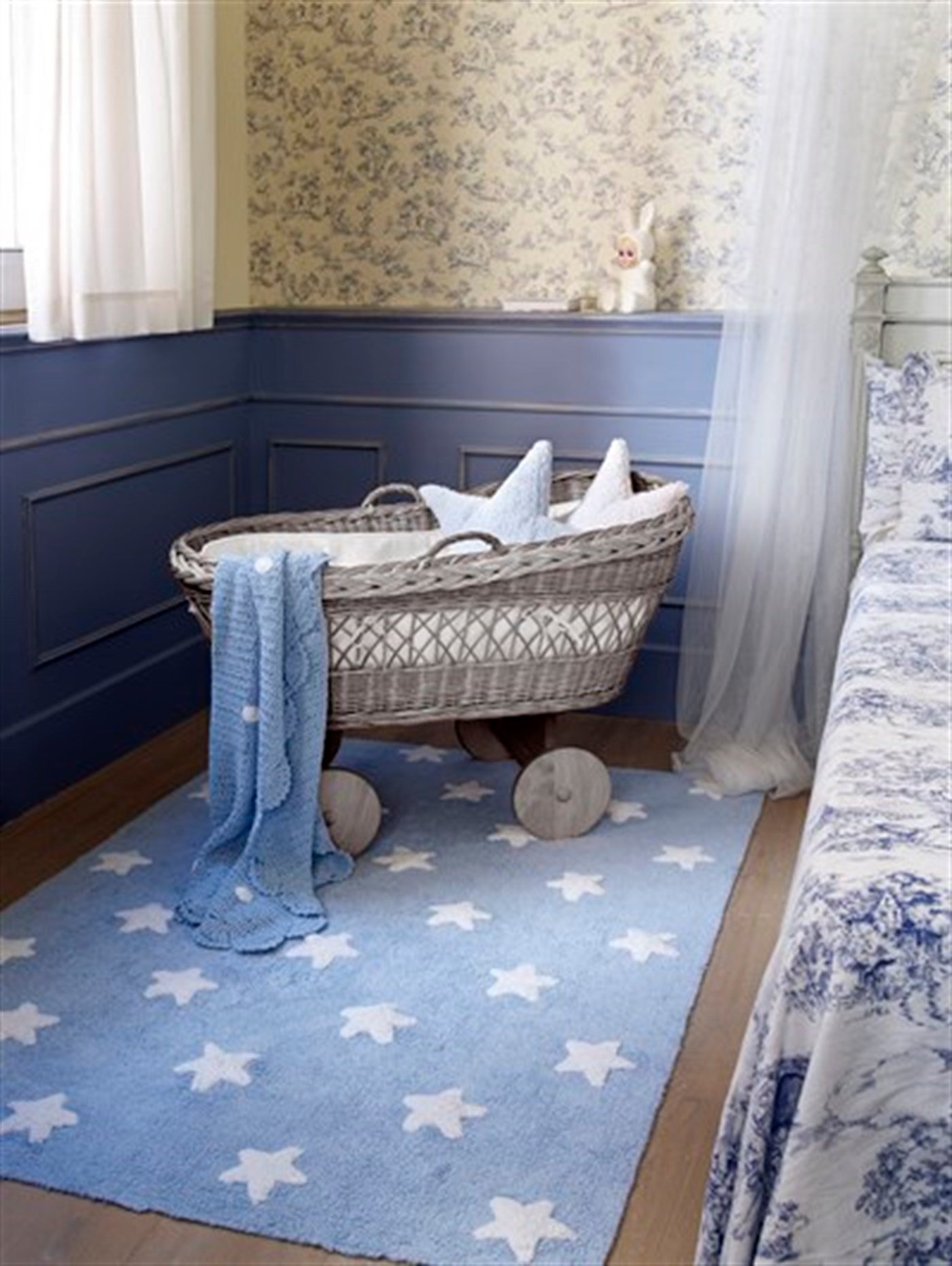 STARS Çocuk Halısı Mavi/Beyaz