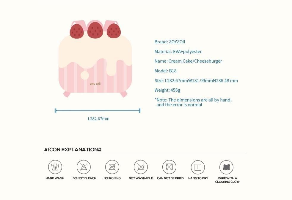 Zoyzoii Delicious Serisi Cream Cake Sırt Çantası