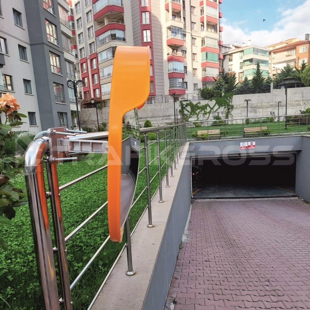 Trafik Güvenlik Aynası 80 cm Sarı-Siyah, Tümsek Ayna, Otopark Aynası